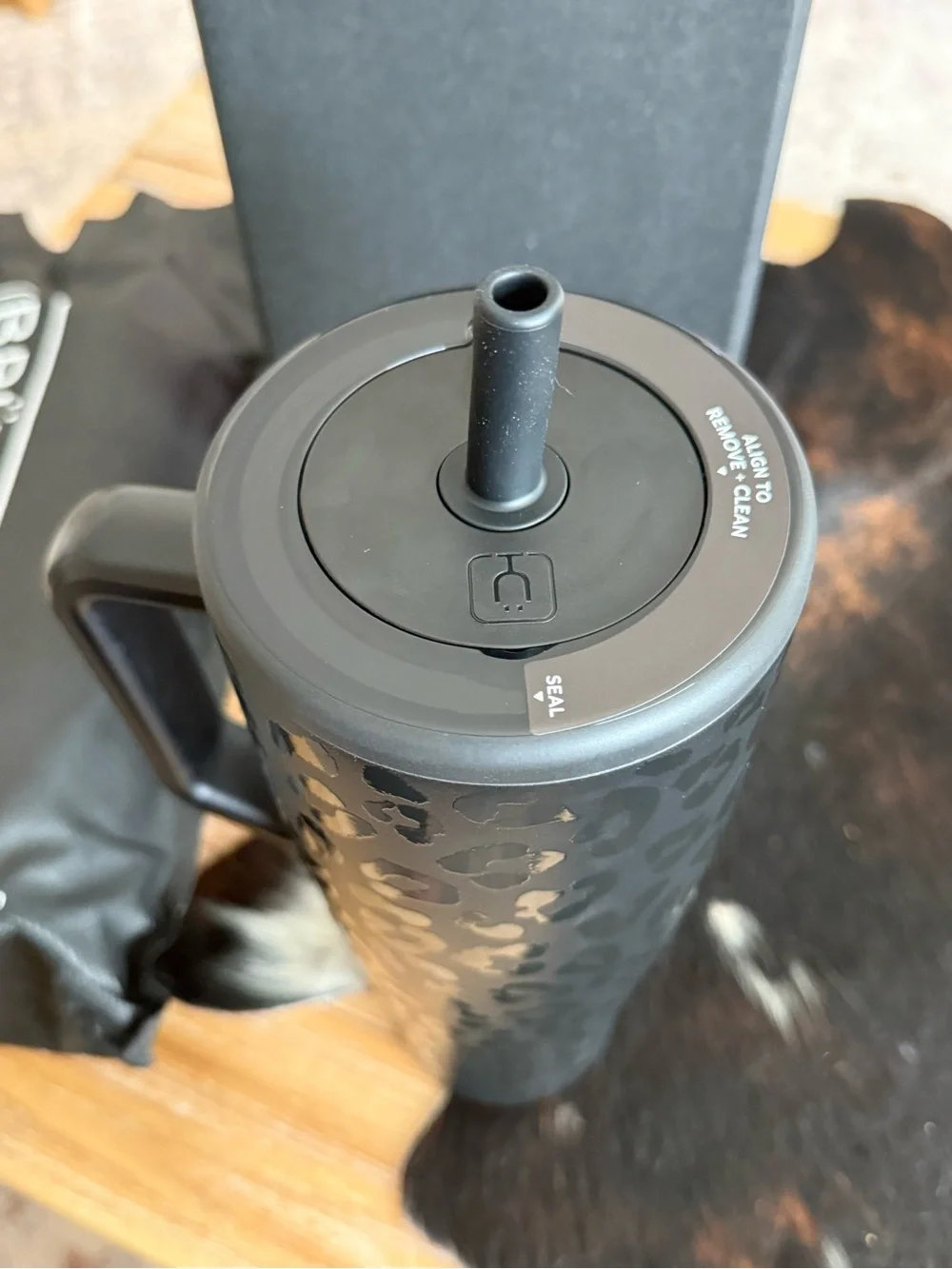 BRUMATE Brand New Matte Black Leopard Print Travel Tumbler with Handle